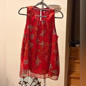 Vince Camuto Vibrant Red sleeveless Top size large